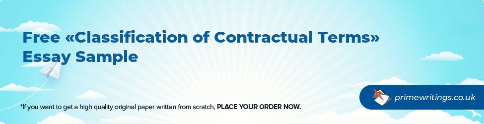Classification of Contractual Terms
