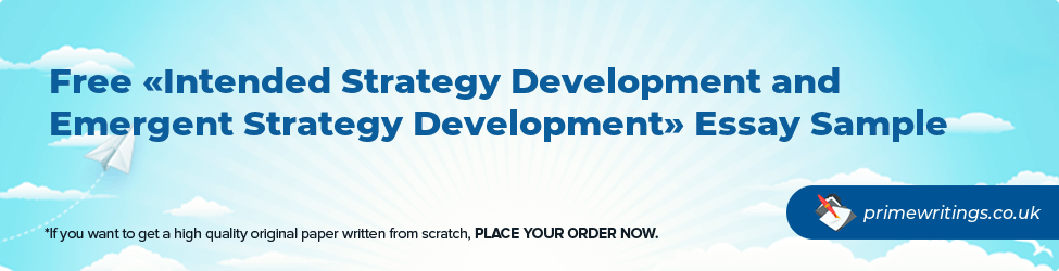 Intended Strategy Development and Emergent Strategy Development